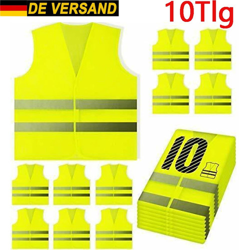 10x warnwesten unfallweste - warnwesten,