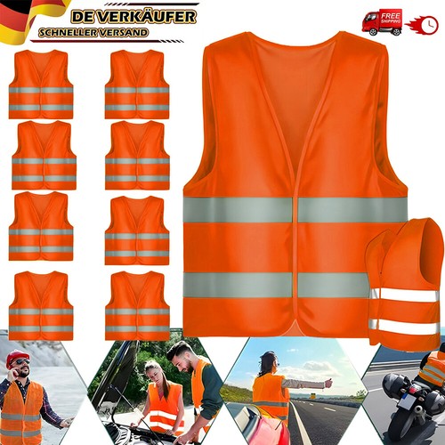 10x warnwesten orange gelb - 10x,
