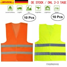 10X Orange Gelb Warnwesten